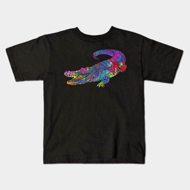 Crocodile: the stealthy hunter underwater Kids T-Shirt by FamiLane